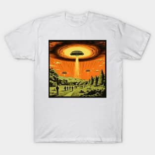 Vintage Comics UFO Encounters UFO Witness Cartoon Vintage T-Shirt